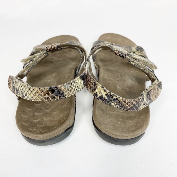 Vionic Amber Natural Snake Hook & Loop Slingback Orthaheel Sandals Size 6 - Picture 6 of 9
